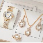 Women's Jewelry Set Manufacturer - 2025 Fashion Luxury Montre Bracelet Quartz Set Necklace Earring Set