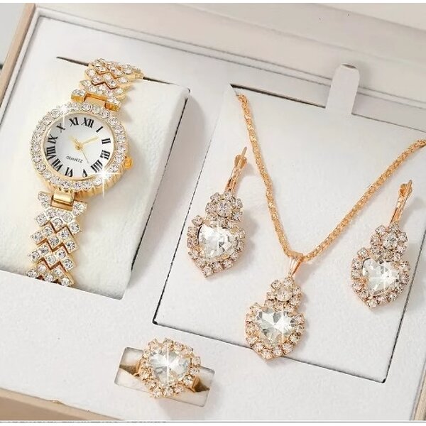 Women's Jewelry Set Manufacturer - 2025 Fashion Luxury Montre Bracelet Quartz Set Necklace Earring Set