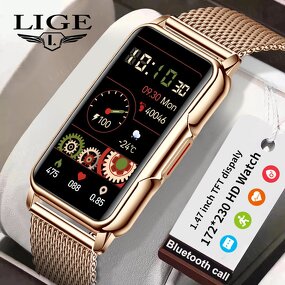 Women's Smartwatch Manufacturer - LIGE BW0451 1.47-inch Chronograph Heart Rate Monitor Blood Pressure Smart Bracelet Connected Phone