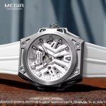 MEGIR 8603 Men's Watch Manufacturer - Mechanical Movement Silicone Strap Waterproof Hollow Luminous