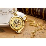 Men's Pocket Watch Manufacturer - ORKINA Stainless Steel Fashion Casual Gold Automatic Mechanical Flip Manual Hollow