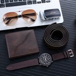 Men's Gift Set Manufacturer - Hot Sale 5pcs/set Creative Combination Suit Business Wallet Belt Glasses Watch Set