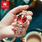 Women's Charm Watch Manufacturer - OLEVS Hot Sale Dress Ladies Quartz Stainless Steel Diamond Shape Starry Sky Luxury Gift