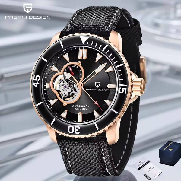 Tourbillon Men's Watch Manufacturer - PAGANI DESIGN Ceramic Bezel Sapphire Crystal Hollow Automatic 200M Waterproof