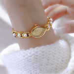 Oval Ladies Watch Manufacturer - BS Bee Sister Hot Sale Quartz Glass Pointer Vintage Elegant Hidden Clasp Pearl