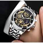 Men's Luxury Watch Manufacturer - VAVA VOOM 2452 Brand Fashion Stainless Steel Hollow Dial Calendar Quartz Business