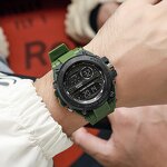 Men's Digital Watch Manufacturer - Wholesale Fashion Plastic Strap Chronograph LED Wristwatch Sports Electronic Gift