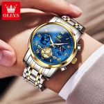 Men's Classic Watch Manufacturer - OLEVS Top Brand Roman Scale Dial Luxury Original Quartz Waterproof Luminous Chronograph