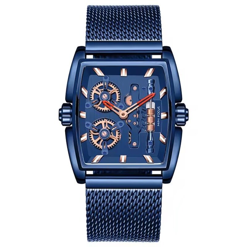 Men's Business Watch Manufacturer - MINI FOCUS 0322G Unique Design Rotating Wheels Dial Waterproof Quartz