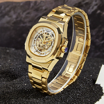 Men's Mechanical Watch Manufacturer - LONGLUX Automatic Luxury Waterproof Skeleton Business Wholesale Stainless Steel