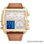 Men's Casual Watch Manufacturer - BOAMIGO Big Dial Quartz Fashion Black Genuine Leather Band Wrist Watch F920A