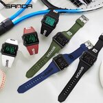 Men's Digital Watch Manufacturer - SANDA 9003 Brand Chronograph Sport Electronic Bracelet 30M Waterproof Wristwatch