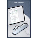 USB C Hub Manufacturer - 7 In1 Splitter USB3.0 Data Line Hub Adapter Docking Station for Computer Laptop