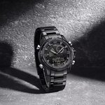 Men's Dual Display Watch Manufacturer - NAVIFORCE 9257 Waterproof Multifunction Dial Steel Strap Sporty Casual