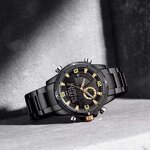 Men's Dual Display Watch Manufacturer - NAVIFORCE 9257 Waterproof Multifunction Dial Steel Strap Sporty Casual