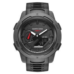 Men's Digital Watch Manufacturer - NORTH EDGE Mars 3 Carbon Fiber Case Waterproof 50M Outdoor Sports World Time LED