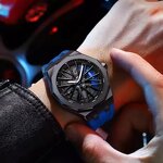 Men's Fashion Watch Manufacturer - CHAXIGO 7277 Quartz Wheel Rotation Design Waterproof Luminous Silicone Strap