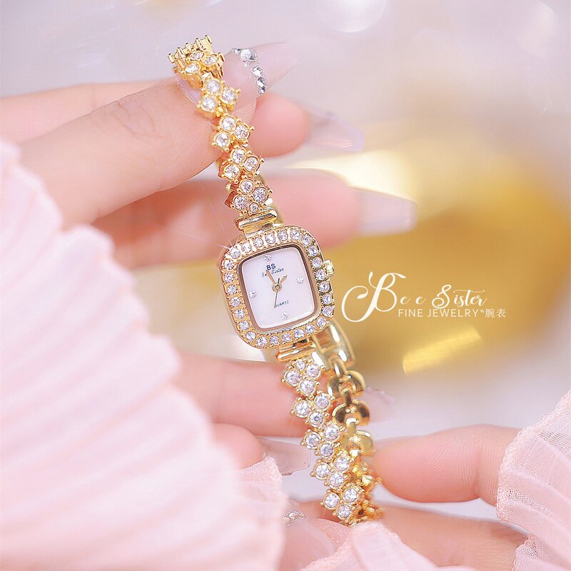 Women's Dress Watch Manufacturer - Bs Bee Sister 1518 With Bracelet Luxury Gold Ladies Wristwatch Female