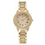 Unisex Crystal Watch Set Manufacturer - Luxury Full Crystal Diamond Bracelet Set Rose Gold Steel Belt Wrist Watch