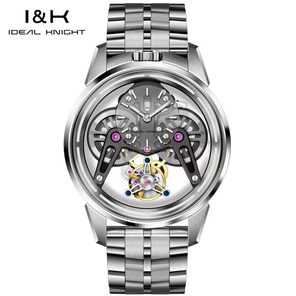 Men's Mechanical Watch Manufacturer - Knight 6806 Custom Logo Skeleton Hollow Miyota Waterproof Tourbillon Automatic