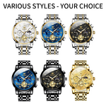 Men's Classic Watch Manufacturer - OLEVS Top Brand Roman Scale Dial Luxury Original Quartz Waterproof Luminous Chronograph