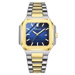 Men's Square Watch Manufacturer - CHENXI 8266 Quartz Fashion Simple Date Stainless Steel Waterproof Business