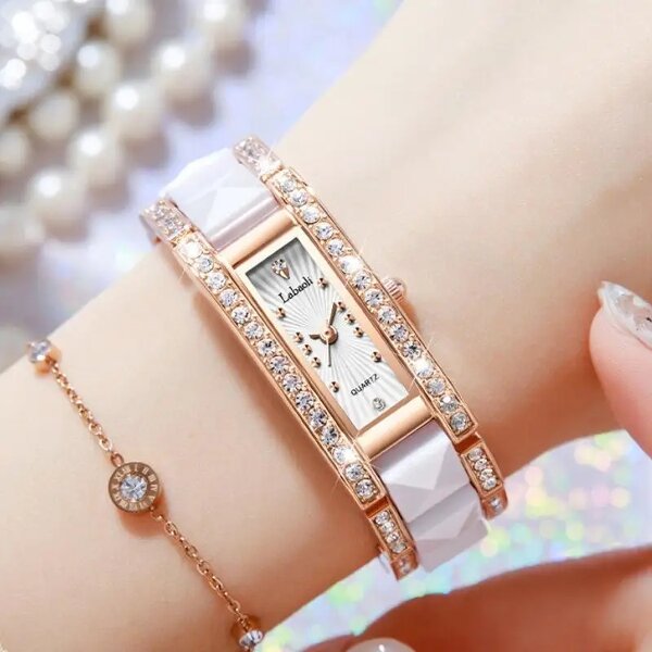 Rectangle Women's Watch Manufacturer - Luxury Ceramic Design Classical Diamond & Ladies Fashion