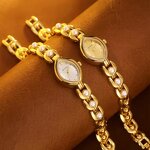 Oval Ladies Watch Manufacturer - BS Bee Sister Hot Sale Quartz Glass Pointer Vintage Elegant Hidden Clasp Pearl