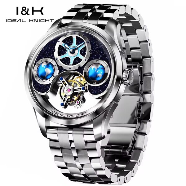 Men's Mechanical Watch Manufacturer - IDEAL KNIGHT Luxury Original Skeleton Automatic Waterproof Luminous
