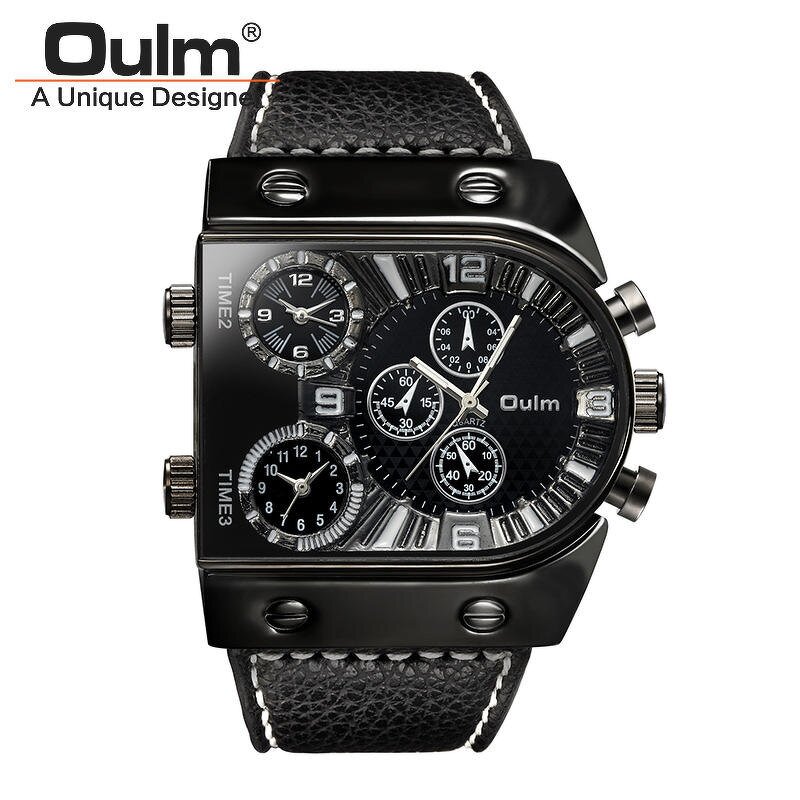 Men's Quartz Watch Manufacturer - Brand New Oulm 9315 Waterproof Wristwatch Luxury Gold Male