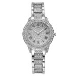 Unisex Crystal Watch Set Manufacturer - Luxury Full Crystal Diamond Bracelet Set Rose Gold Steel Belt Wrist Watch