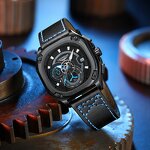 Men's Sport Watch Manufacturer - 2024 Top Sale LEONIDAS Brand Big Square Dial Chronograph Calendar Genuine Leather Band