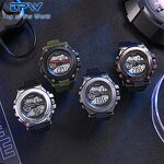 Men's Electronic Watch Manufacturer - Custom Logo Steel Metal Sports Digital Big Dial Electronic Display Waterproof