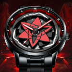 Men's Anime Watch Manufacturer - Japanese Anime Ninja Rim Hub Sports Car Quartz Waterproof Sport Wheel Wristwatch