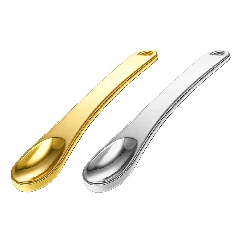 Makeup Spoon Factory - Gold Mini Curved Cosmetic Spatula