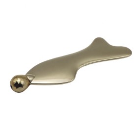 Gua Sha Board Manufacturer - Copper Gold Fish-Shaped