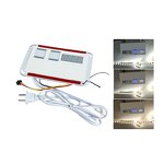 LED Mirror Light Touch Switch - 12V 24W Three Color Dimmer with Time Temperature Display & Customize