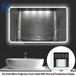Waterproof Touch Switch with Time Display - 12V for Bathroom Vanity Mirror Light