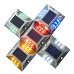 LED Solar Road Spike - Waterproof Cast Aluminum Traffic Safety Light for Roadway