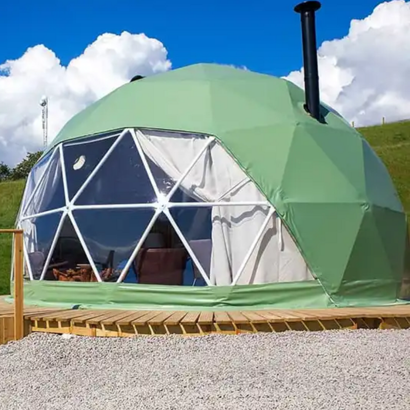 Geodesic Dome Hotel Tent - Customized 6M Outdoor Glamping Pre-Decoration & Flat Pack Steel Container
