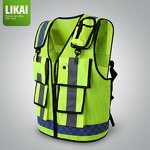 Hi-Vis Reflective Vest - Customizable Logo Fluorescent for Motorcycle Riding & Polyester