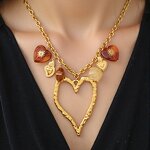 Stainless Steel Pendant Necklace for Women Manufacturer - Hollow Large Heart Drop 18K Gold Plated Fashion Jewelry