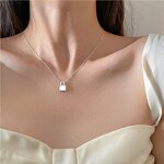 Personalized Necklace Manufacturer - Diamond-inlaid Shell Lock Pendant Collarbone Chain for Gift Sample Jewelry