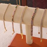 Tennis Chain Bracelet for Women Manufacturer - Stainless Steel 18K Gold Plated Colorful Zircon Luxury Fashion