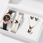 Women's Watch Set Manufacturer - 5PCS Butterfly Ring Necklace Earrings Casual Watch Bracelet Set