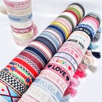 Bohemian Bracelets Manufacturer - Customized Logo & Text with Ribbon Embroidery Tassel Pearl Religious Style Gifts