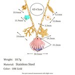 Paperclip Chain Necklace Manufacturer - Stainless Steel Golden with Scallop Pendant Fashion Temperament Ocean Series