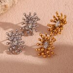 Geometric Hoop Earrings for Women Manufacturer - 18K Gold Plated Stainless Steel Hollow Heart Shaped with Zircon Gifts