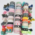 Bohemian Bracelets Manufacturer - Customized Logo & Text with Ribbon Embroidery Tassel Pearl Religious Style Gifts