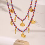 Ocean Series Necklace Manufacturer - Bohemian Leisure Dolphin Fishes Pendants Stainless Steel Seeds Bead